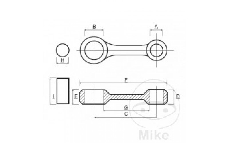 Шатун Prox для Kawasaki KFX 400, Suzuki DR-Z 400, connecting rod 03.3402