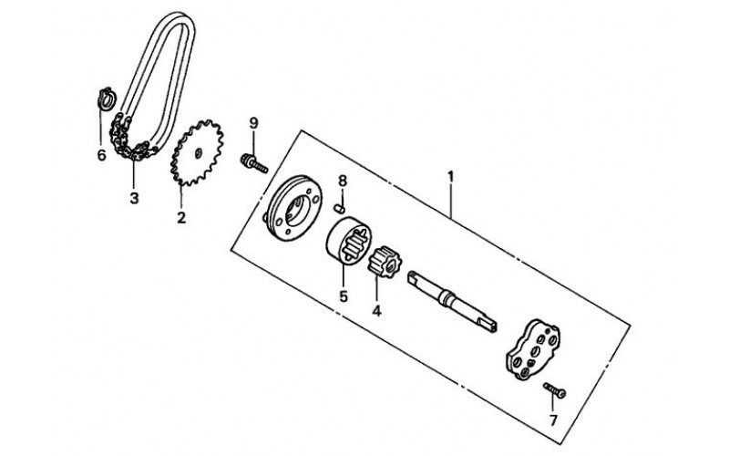 Цепь маслонасоса оригинал scooter Honda 250, CHAIN, OIL PUMP DRIVE 15141-KAB-003