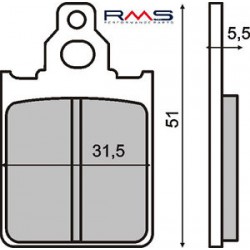 Колодки тормозные RMS для Piaggio Quartz 50 Brake Pads 225100160 (FT3025, 498414, 647176)