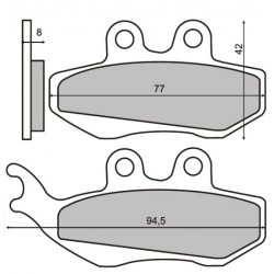 Колодки тормозные RMS для Piaggio Hexagon Lx 125, Brake pads 225100360 (647164, 494628, FT3017)