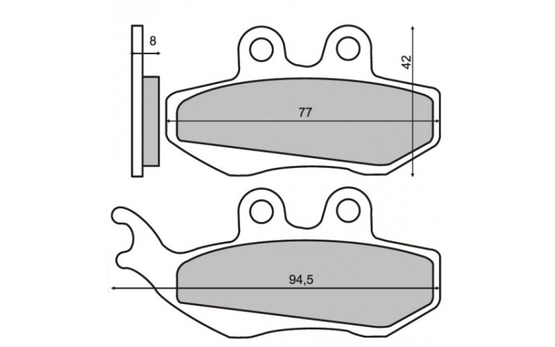 Колодки тормозные RMS для Piaggio Hexagon Lx 125, Brake pads 225100360 (647164, 494628, FT3017)