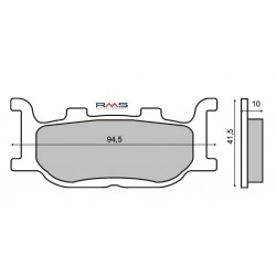 Колодки тормозные RMS для Yamaha Majesty 250, Brake pads 225100410 (1B7-W0045-00-00, 5VU-25805-00-00, FT3019)