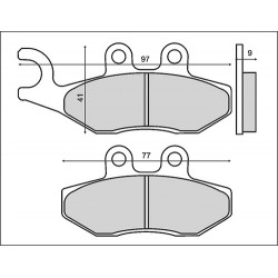 Колодки тормозные RMS для Piaggio Hexagon 125, Brake pads 225100550 (FT3017, 647164, 494628, 225100360)