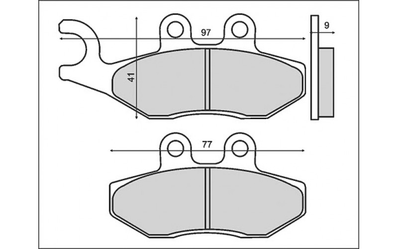 Колодки тормозные RMS для Piaggio Hexagon 125, Brake pads 225100550 (FT3017, 647164, 494628, 225100360)