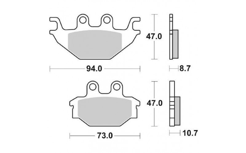 Колодки тормозные KEVLAR RMS для ATV Kymco, TGB, SYM, Brake pads 225100811 (FT3133, 225110813, 225100810, 225103070, 5D7-F5911-00-00, 519422)
