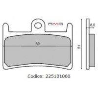 Колодки тормозные RMS для Yamaha T-Max 500, 530, 560, Brake Pads 225101060 (FT3094, 4B5-25805-00-00, 4B5-W0045-00-00)