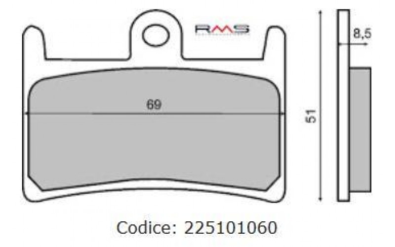 Колодки тормозные RMS для Yamaha T-Max 500, 530, 560, Brake Pads 225101060 (FT3094, 4B5-25805-00-00, 4B5-W0045-00-00)