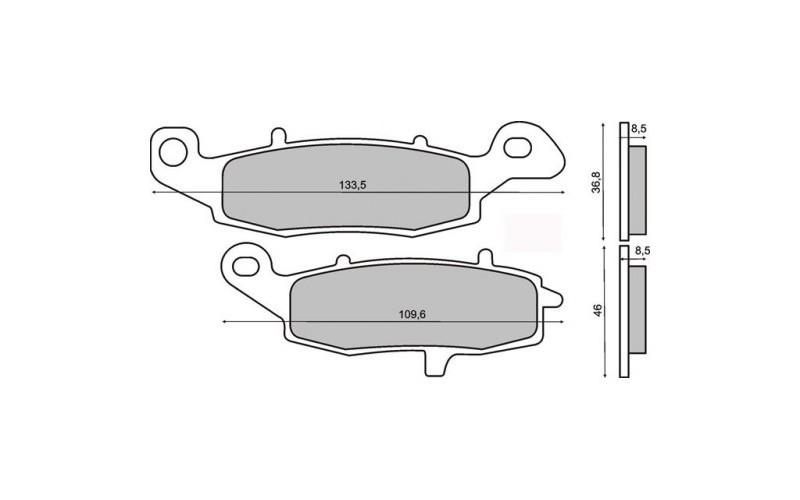 Колодки тормозные RMS для Kawasaki Zr-7, Brake Pads 225101240 (FT3092, 43082-1244)