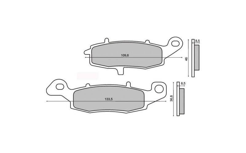 Колодки тормозные RMS для Kawasaki ZX-7, Brake Pads 225101250 (Ft3091, 43082-1235)