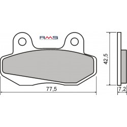 Колодки тормозные RMS для Honda, Kymco, Peugeot, SYM, Brake pads 225102590 (FT3069)