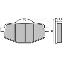 Колодки тормозные RMS для Yamaha YBR 125, Mbk Fly One 50, Brake Pads 225102730 (5VL-W0045-00-00, 4KL-F5811-00-00, 4KL-W0045-00-00, FT3085)