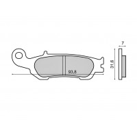 Колодки тормозные RMS для Yamaha YZ 125, 250, 450, BRAKE PAD KIT 225102840 (FT3105, 5XC-W0045-00-00)