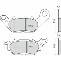 Колодки тормозные RMS для Yamaha N-Max 125, 150 Organic Front Brake Pads 225103290 (4S5-W0045-00-00, 3C1-F5805-10-00)