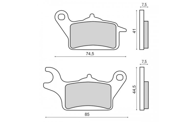 Колодки тормозные RMS для Honda Vision 110, Brake Pads 225103620 (FT3181, 06455-K44-D01)