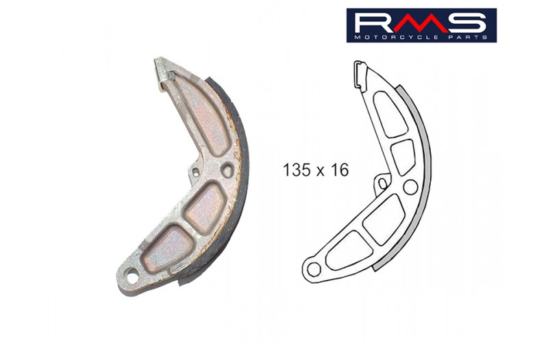 Колодки тормозные RMS для Piaggio Ciao, Bravo, Si, Brake shoe 225120230 (FT0187, 4145574, 103046, 130240, 1302405, 414557, 498301)