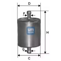 Фильтр топливный UFI для APRILIA, BMW, CAGIVA, DUCATI, MOTO GUZZI, filter fuel 31.760.00 (AP8106731, MWK44, KL145, 16142325859, GU01106090, 800088585, 42540041A, 42540041B, 01106090)