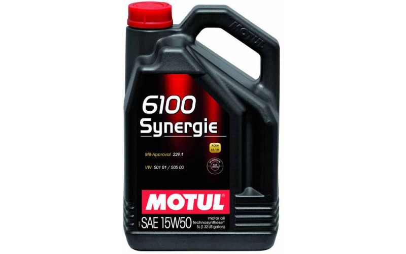 Двигательное масло для автомобилей Motul 6100 Synergie 15W50, 387106, 5л