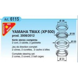 Подшипники рулевой колонки Buzzetti для scooter Yamaha T-Max 500, Complete steering set 6115