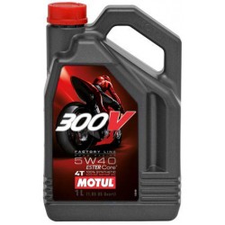 Двигательное масло для мотоспорта Motul 300V 4T FACTORY LINE ROAD RACING SAE 5W40 (4L) oil 836041