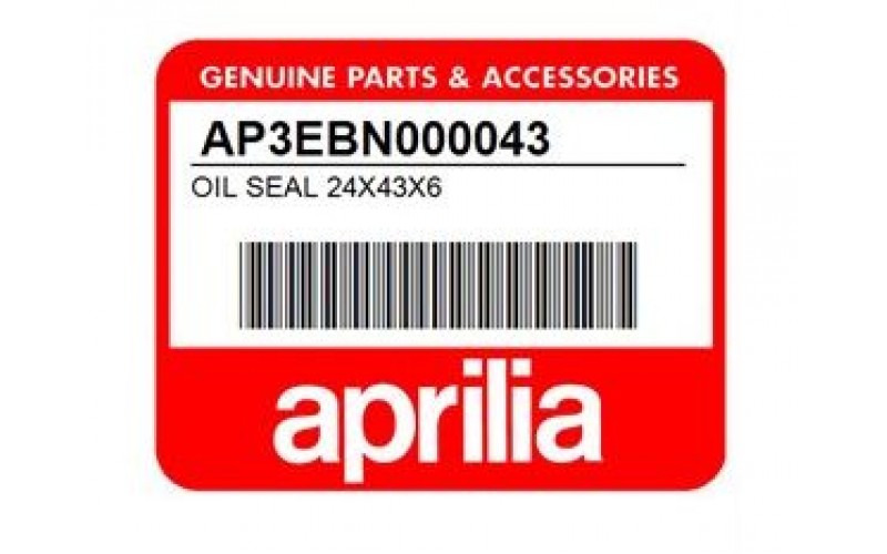 Сальник коленвала оригинал 24х43х6 Aprilia SR 50 Morini, Oil seal AP3EBN000043 (09284-24001)