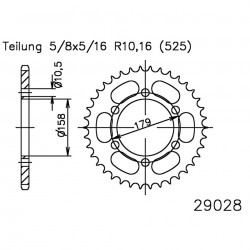 Звезда задняя Z=45 ESJOT для Aprilia Caponord 1000, Chain Ring 50-29028-45 (AP8107129, 727.68.76)