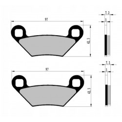 Колодки тормозные NISTAL аналог оригинала ATV Polaris Sportsman, BRAKE PADS BP475 (FA475, 2203628, 2204088, 2205606, 2207835, 1912373, 1911278, 1911279)