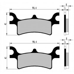 Колодки тормозные NISTAL аналог оригинала ATV Polaris Sportsman, BRAKE PADS BP314 (2201871, 2202414, 2203451, 19106383, 732.56.57)