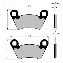 Колодки тормозные NISTAL аналог оригинала ATV Polaris Sportsman, BRAKE PADS BP354 (1910514 2202413 1910672 2202097 2202413)