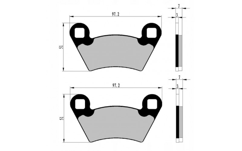 Колодки тормозные NISTAL аналог оригинала ATV Polaris Sportsman, BRAKE PADS BP354 (1910514 2202413 1910672 2202097 2202413)