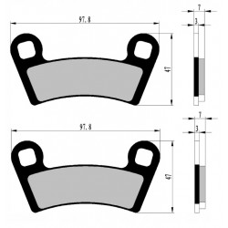 Колодки тормозные задние органика Nistal для Polaris MRZR D4 1000, Brake Pads BP456 (2208936, FDB2263SG, FA456R, 2211852, 2209280, 2203930, 2203318, 1911197)