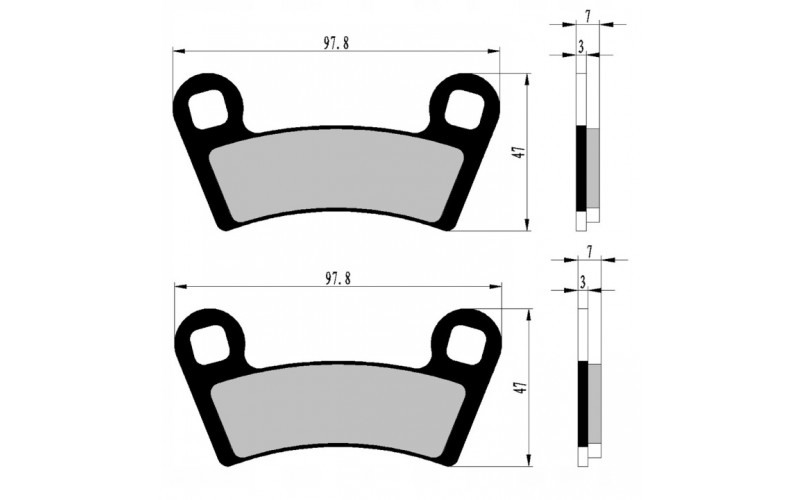 Колодки тормозные задние органика Nistal для Polaris MRZR D4 1000, Brake Pads BP456 (2208936, FDB2263SG, FA456R, 2211852, 2209280, 2203930, 2203318, 1911197)