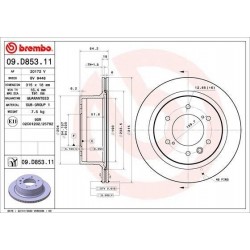 Диск тормозной задний BREMBO для MITSUBISHI PAJERO SPORT III 09D85311 (4615A224, 186465 FEBI, BG5035C DELPHI, RN3002 NIBK, BS6478 ZEKKERT)