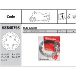 Диск тормозной задний Brembo для Malaguti Password 250, Brake Rotor Rear Disk 68B40798 (AP8133606)