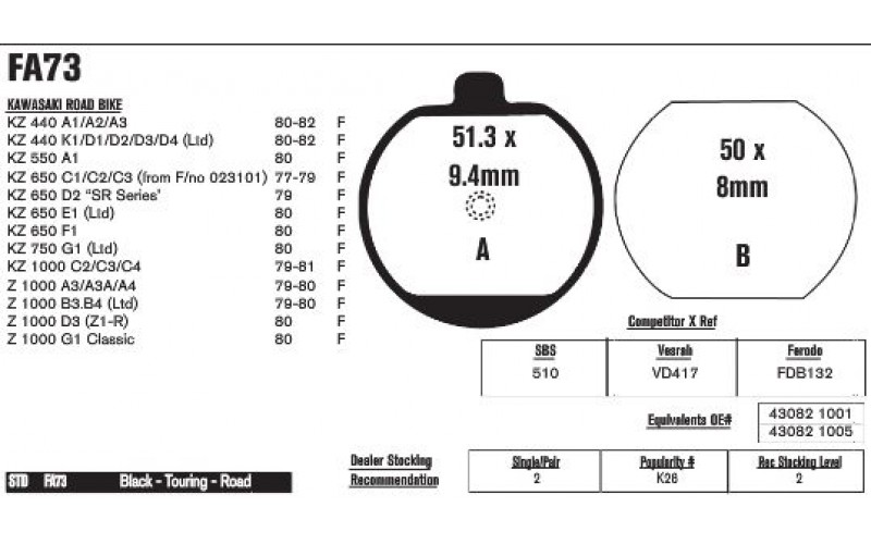 Колодки тормозные EBC Standard FA073