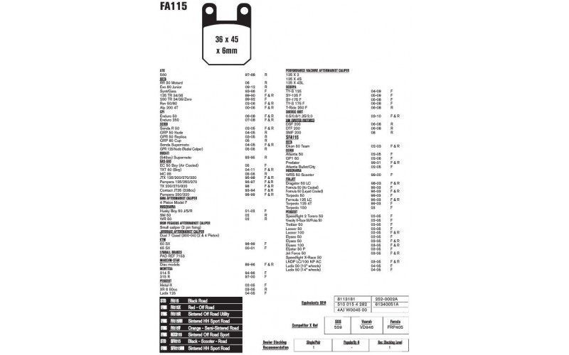 Колодки тормозные EBC HH-Serie FA115HH