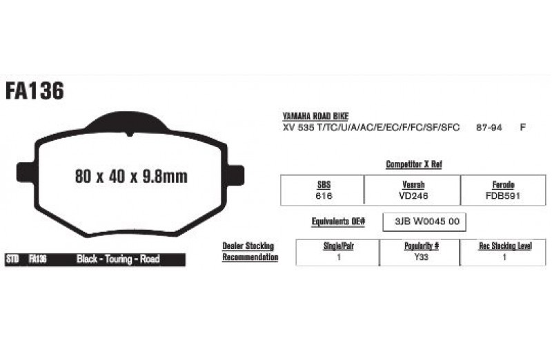 Колодки тормозные EBC Standard FA136