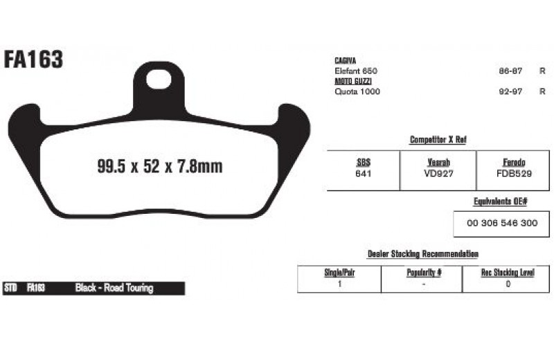 Колодки тормозные EBC Standard FA163