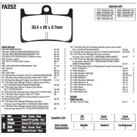Колодки тормозные EBC HH-Serie для Yamaha T-Max 500, 530, 560, Brake Pads FA252HH (4B5-25805-00-00, 4B5-W0045-00-00, 1D7-25805-00-00, 4SV-25805-00-00, 5VN-25805-00-00, 732.88.00)