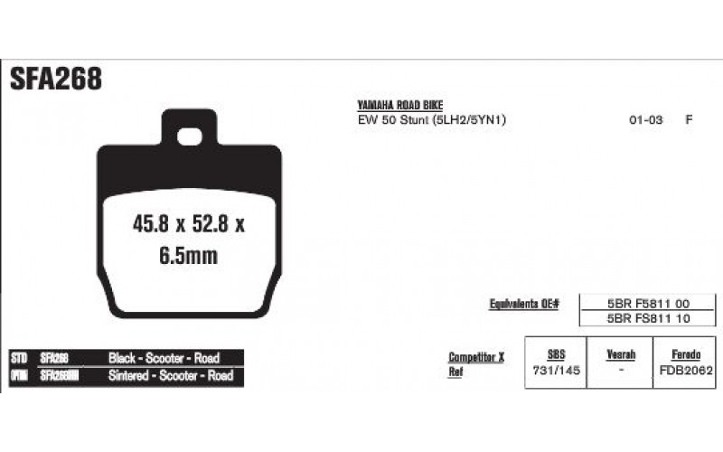 Колодки тормозные EBC HH-Serie SFA268HH