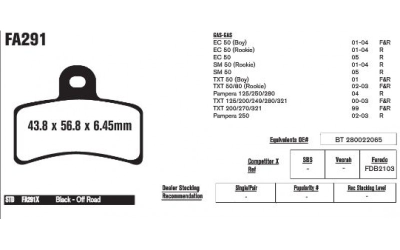 Колодки тормозные EBC Standard FA291