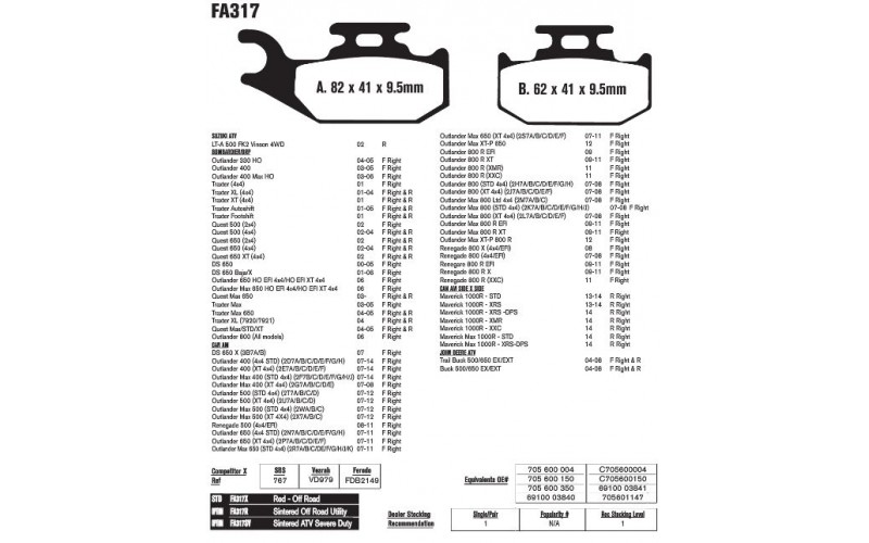 Колодки тормозные EBC TT-Serie FA317TT