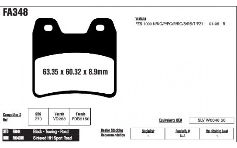 Колодки тормозные EBC Standard FA348