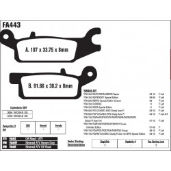 Колодки тормозные EBC off road для ATV Yamaha YFM Grizzly, BRAKE PAD KIT FA443R (3B4-W0045-00-00, 4D3-W0045-00-00)