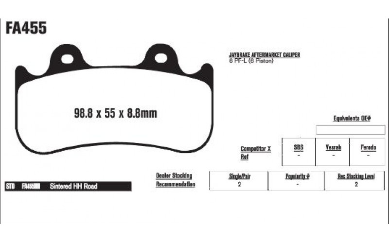 Колодки тормозные EBC HH-Serie FA455HH