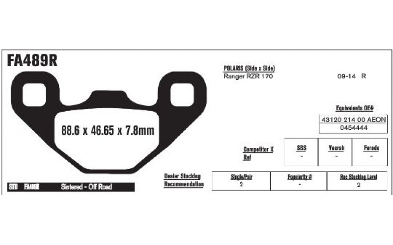 Колодки тормозные EBC R-Serie FA489R