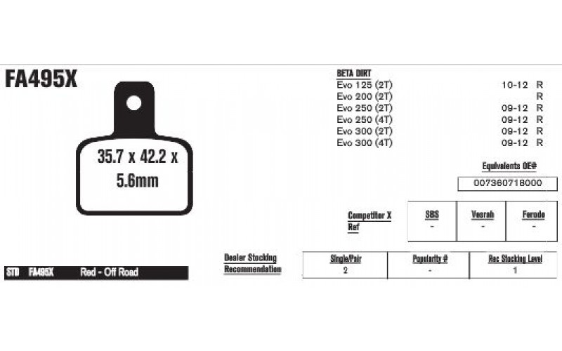 Колодки тормозные EBC Standard FA495