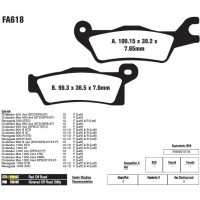 Колодки тормозные синтетические EBC sintered off road ATV Can-Am Outlander, Renegade BRAKE PADS FA618R (705601015, 737.01.02, 705602167)