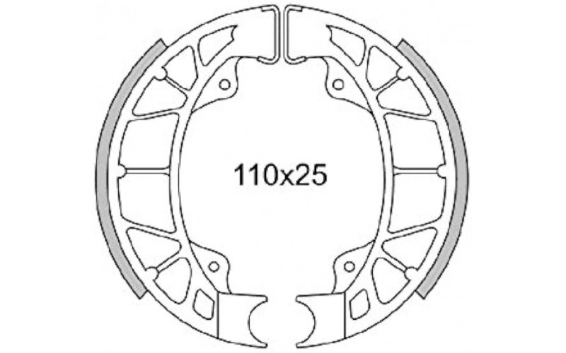 Колодки тормозные Novascoot для Aprilia, Gilera, Piaggio, Vespa 50, Brake Shoes FT01284 (82907R, 880769, AP8213642)