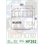 Фильтр масляный Hiflo для Honda, Kawasaki, oil filter HF202 (15410-679-013, 15410-MB0-003, 15410-MB3-003, 15410-MG7-003, 15410-MJO-003, 16097-1054, 16097-1056)