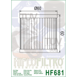 Фильтр масляный Hiflo для Hyosung, oil filter HF681 (16510HN9101HAS)